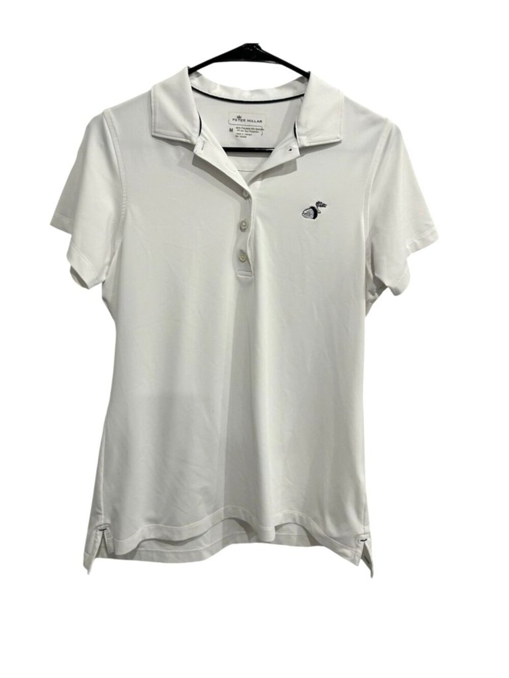 Peter Millar Medium White Short Sleeve Polo Shirt SPF 50+ Minimalist Clean Girl